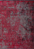 Helix Red - Dark Grey Rug