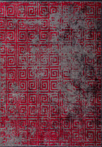 Helix Red - Dark Grey Rug
