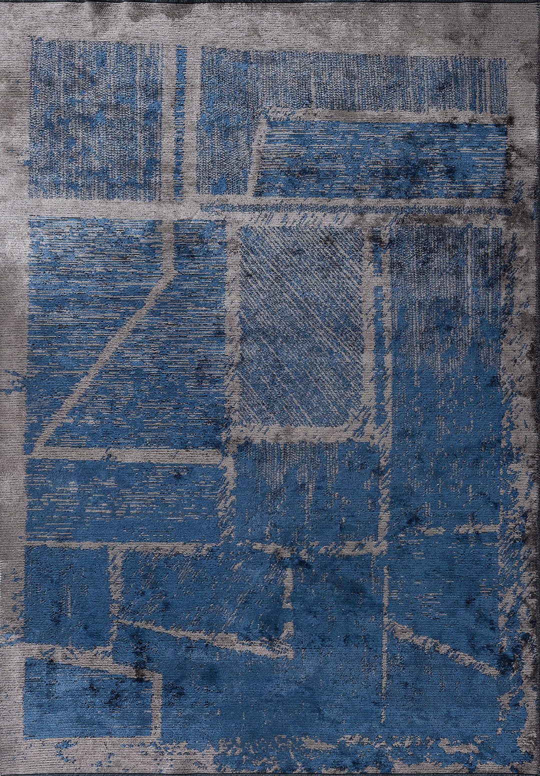 Panorama Navy Blue - Dark Grey Rug