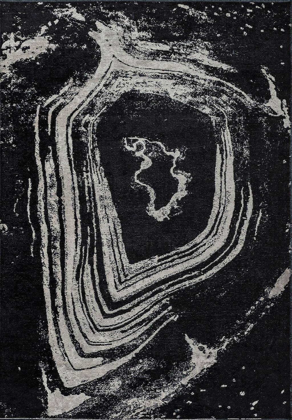 Smoke Cream - Black Rug