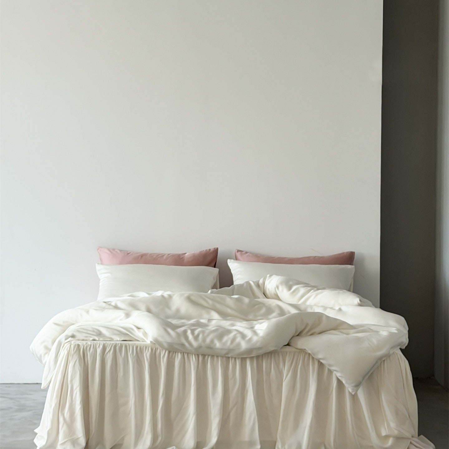 Ruffle Skirt Silky Bedding Set