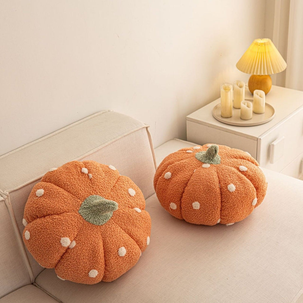 Cottage Pumpkin Dot Pillow