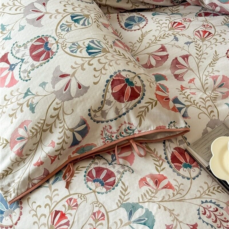 Bohemian Folk Botanical Bedding Set