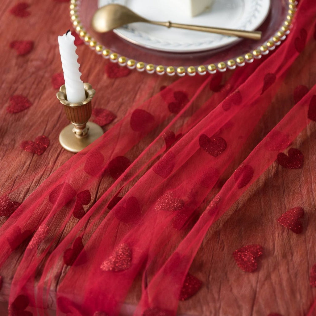 Love Heart Mesh Tablecloth