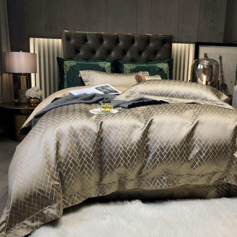 Talia Gold Egyptian Cotton Satin Bedding Set