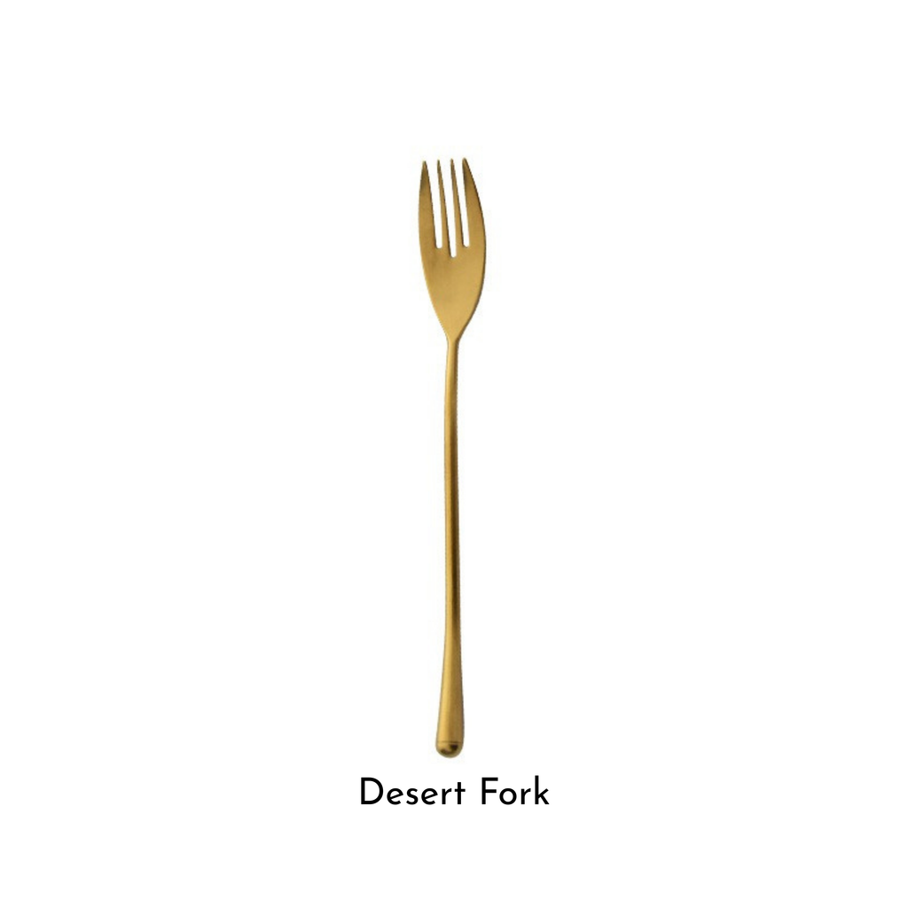 Retro Matte Gold Cutlery