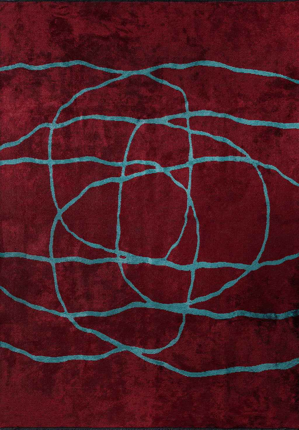 Rope Turquoise - Red Rug