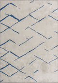 Wave Navy Blue - White Rug