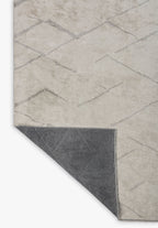 Wave Light Grey - White Rug