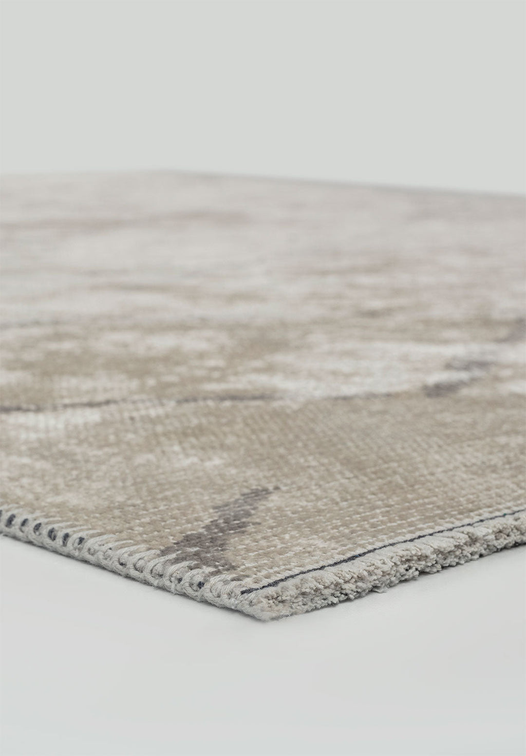 Wave Light Grey - White Rug