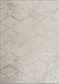 Wave Light Grey - White Rug