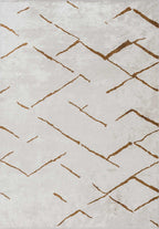Wave Cacao - White Rug