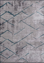 Wave Petrol - Light Grey Rug