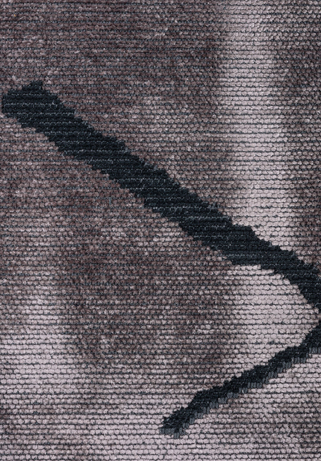 Wave Matte Black - Light Grey Rug
