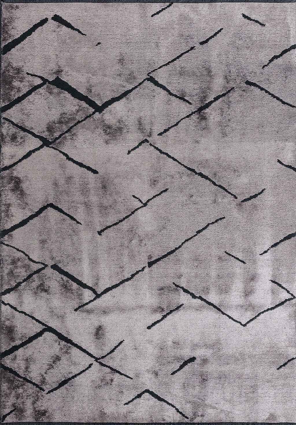 Wave Matte Black - Light Grey Rug