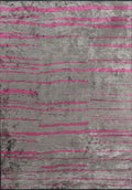 Flow Pink - Grey Rug