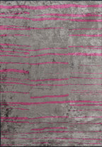 Flow Pink - Grey Rug