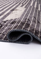 Lines Charcoal - Beige Rug