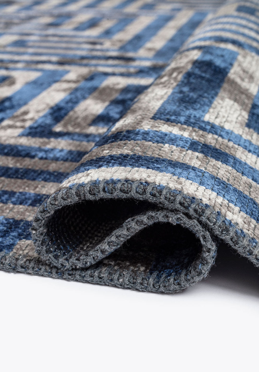 Nest Navy Blue - Light Grey Rug