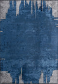 Cage Navy Blue - Light Grey Rug