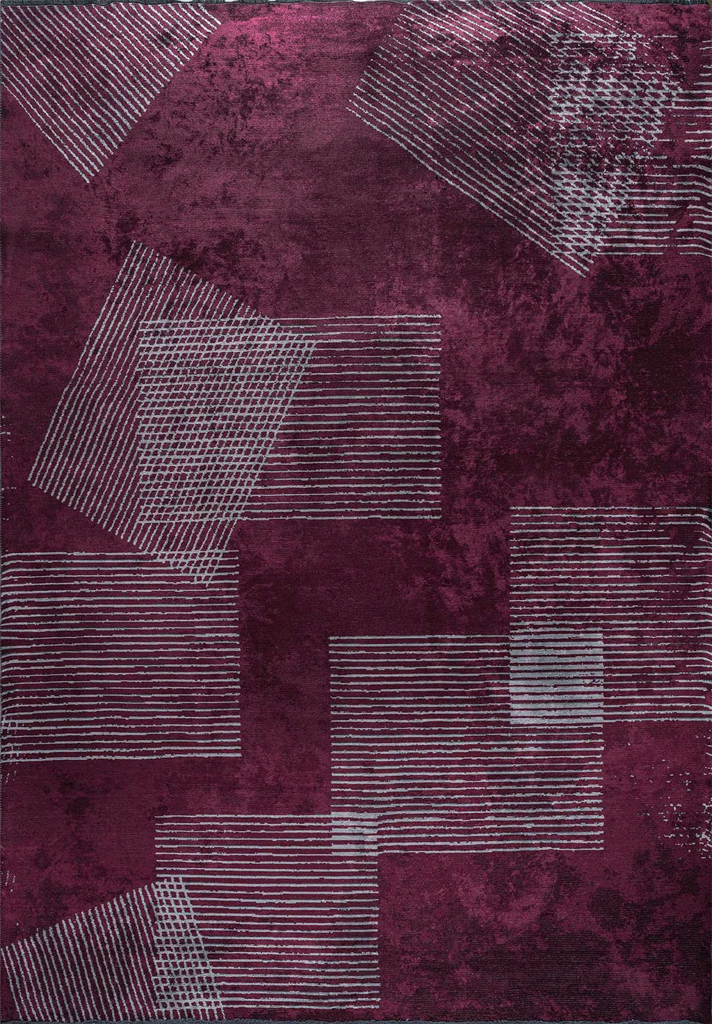 Matrix Dark Damson - Ice Blue Rug