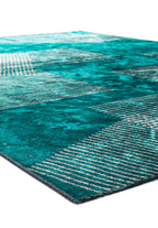 Matrix Dark Turquoise - Light Grey Rug