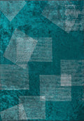 Matrix Dark Turquoise - Light Grey Rug
