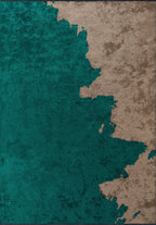 Coast Dark Turquoise - Dark Beige Rug
