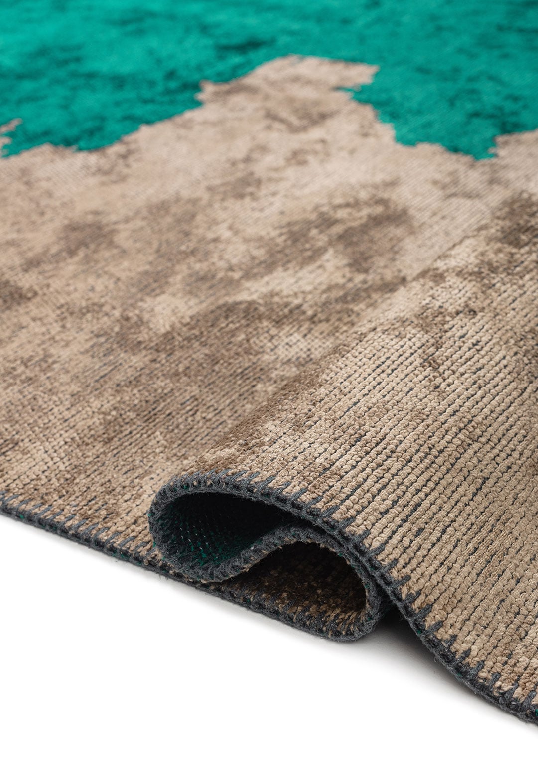 Coast Dark Turquoise - Dark Beige Rug