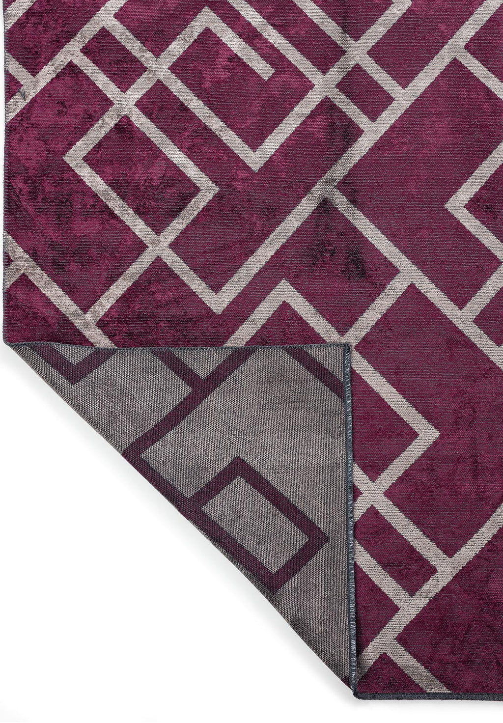 Channel Dark Damson - Dark Grey Rug