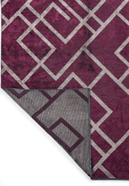 Channel Dark Damson - Dark Grey Rug
