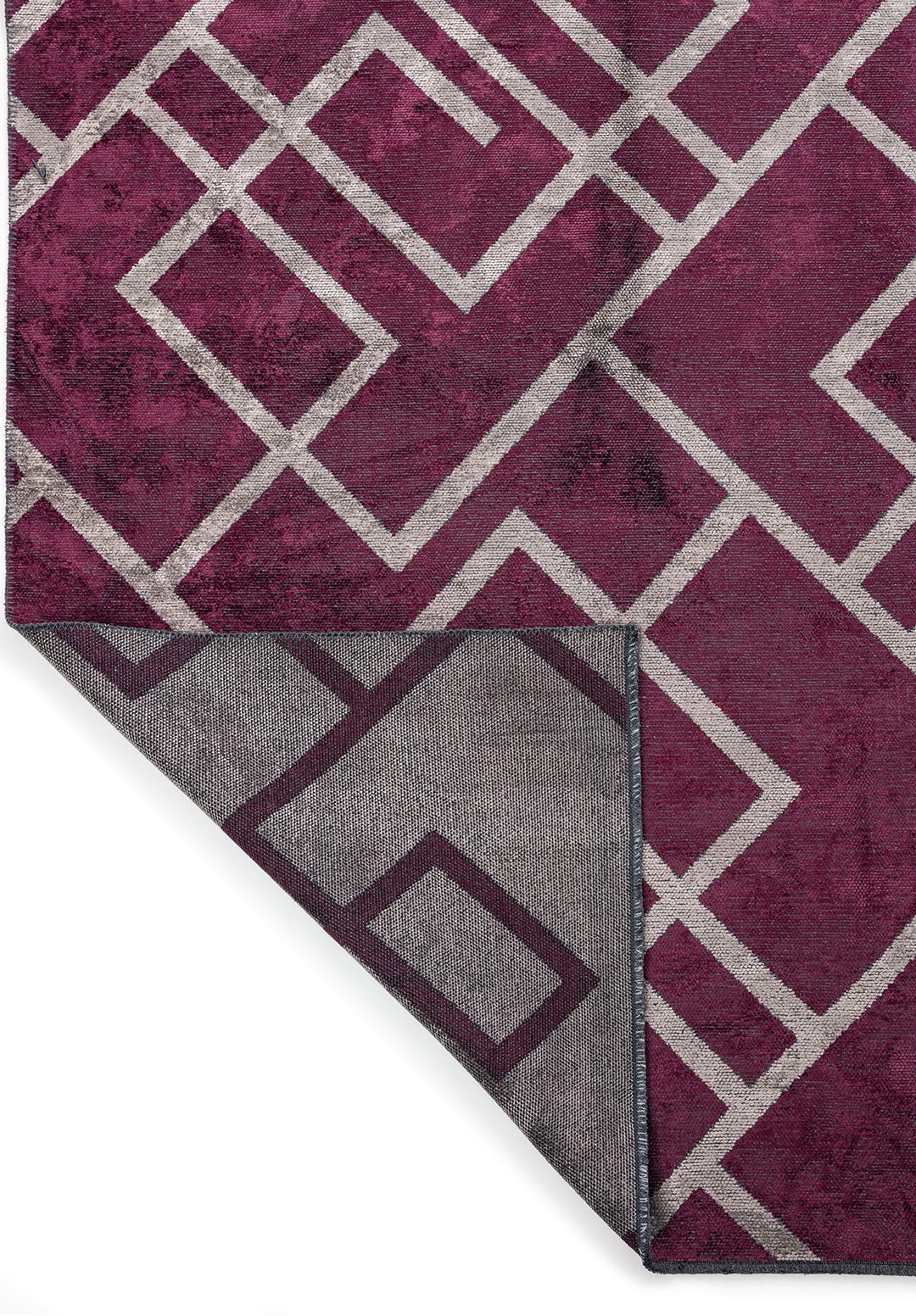 Channel Dark Damson - Dark Grey Rug