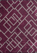 Channel Dark Damson - Dark Grey Rug