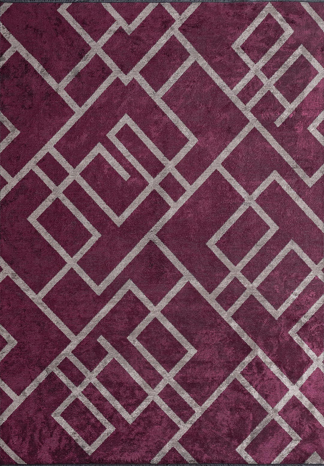 Channel Dark Damson - Dark Grey Rug