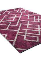 Channel Dark Damson - Dark Grey Rug
