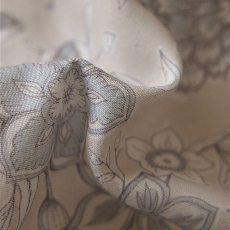 Soft Blue Botanical Bedding Set