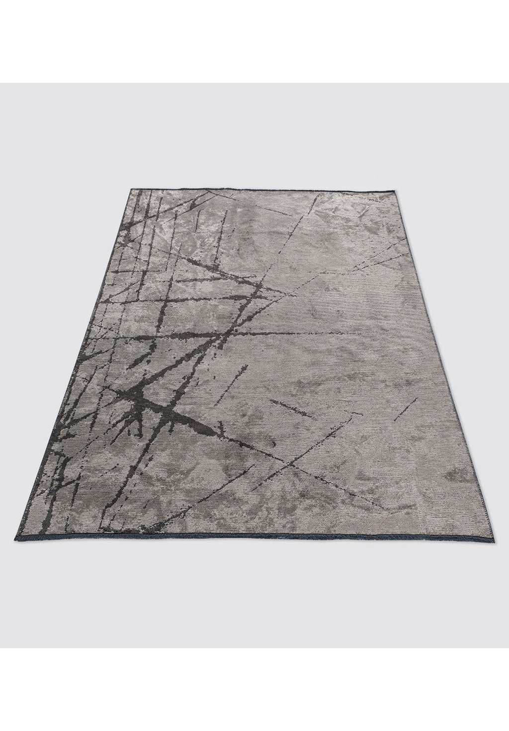 Crack Anthracite - Cream Rug