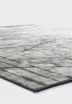 Crack Anthracite - Cream Rug