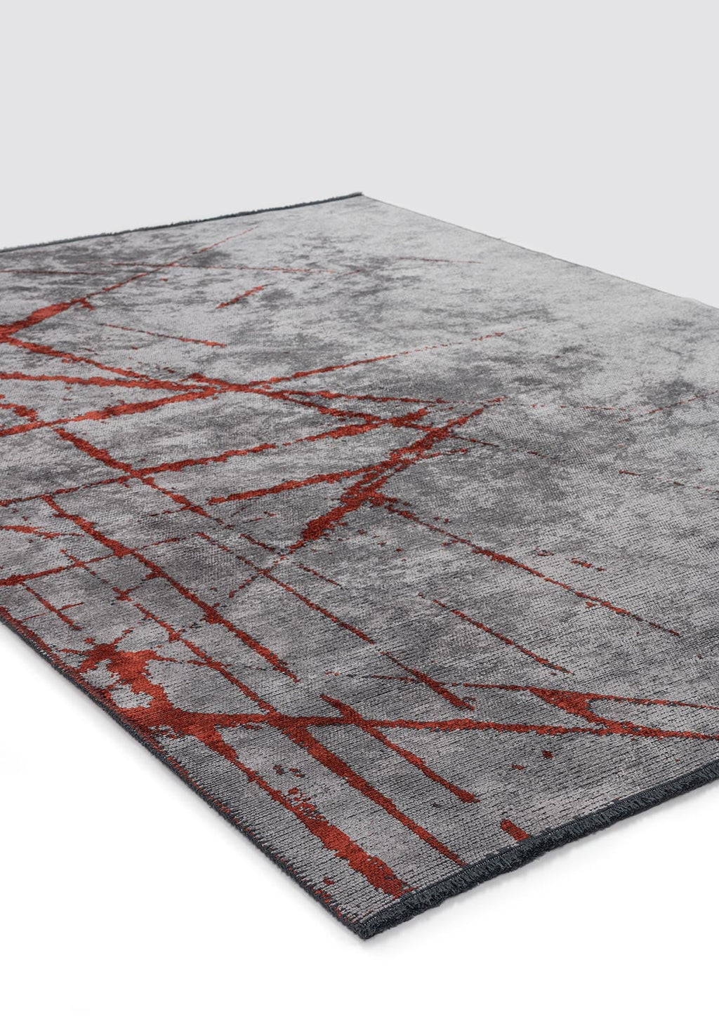 Crack Dark Terra - Light Grey Rug