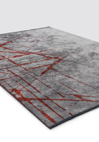 Crack Dark Terra - Light Grey Rug
