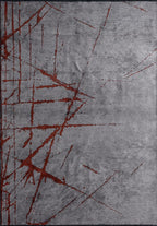 Crack Dark Terra - Light Grey Rug