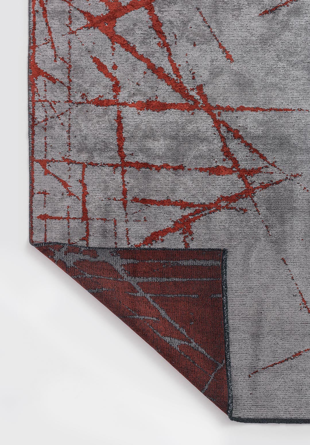 Crack Dark Terra - Light Grey Rug