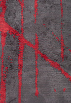 Crack Red - Charcoal Rug