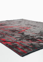 Crack Red - Charcoal Rug