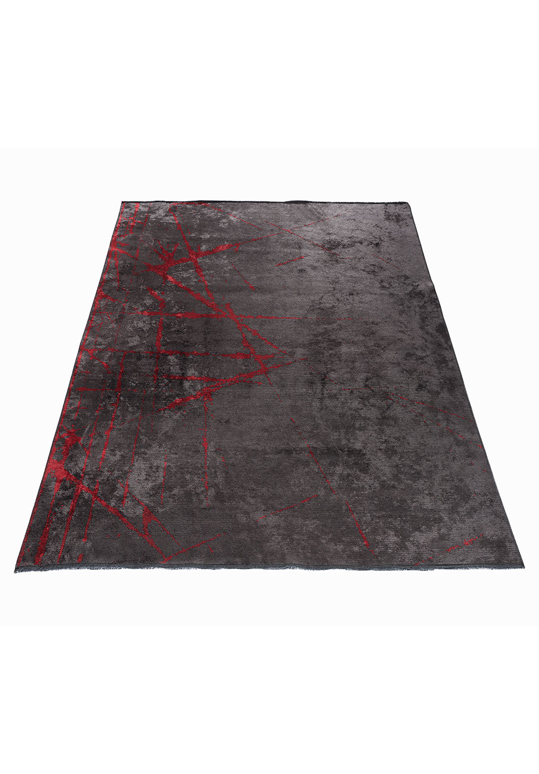 Crack Red - Charcoal Rug