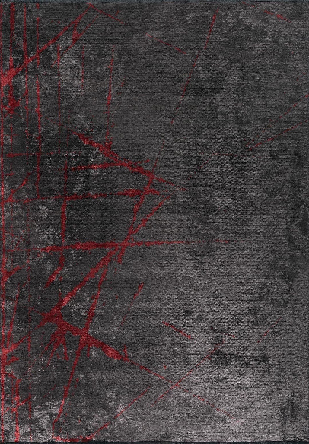 Crack Red - Charcoal Rug