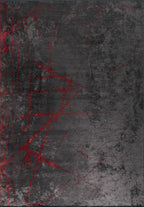 Crack Red - Charcoal Rug