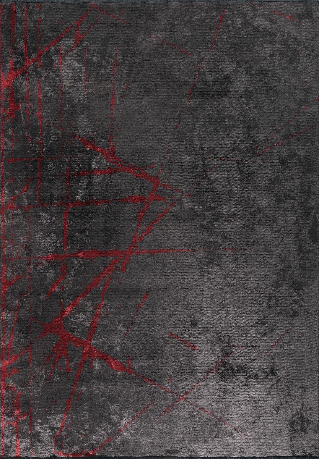 Crack Red - Charcoal Rug