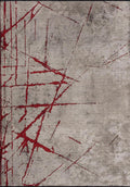Crack Red - Cream Rug