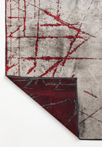 Crack Red - Cream Rug